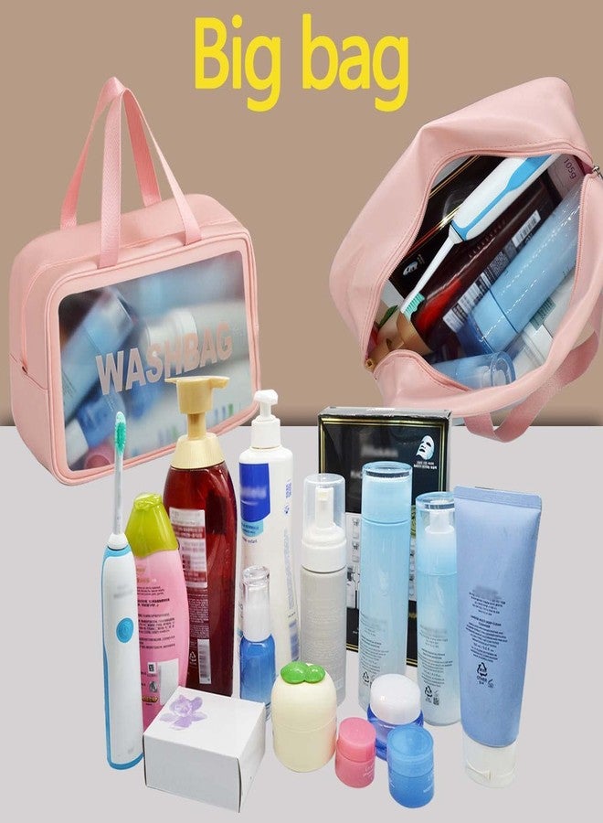 LYDL 2 Pack Toiletry Bag for Women Men, Transparent Waterproof Makeup Cosmetic Bag Travel Organizer for Accessories, Toiletries(Assorted Color) - Image 3